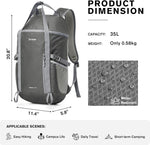 G4Free - G4Free 35L Waterproof Travel Hiking Backpack -TN24B438A