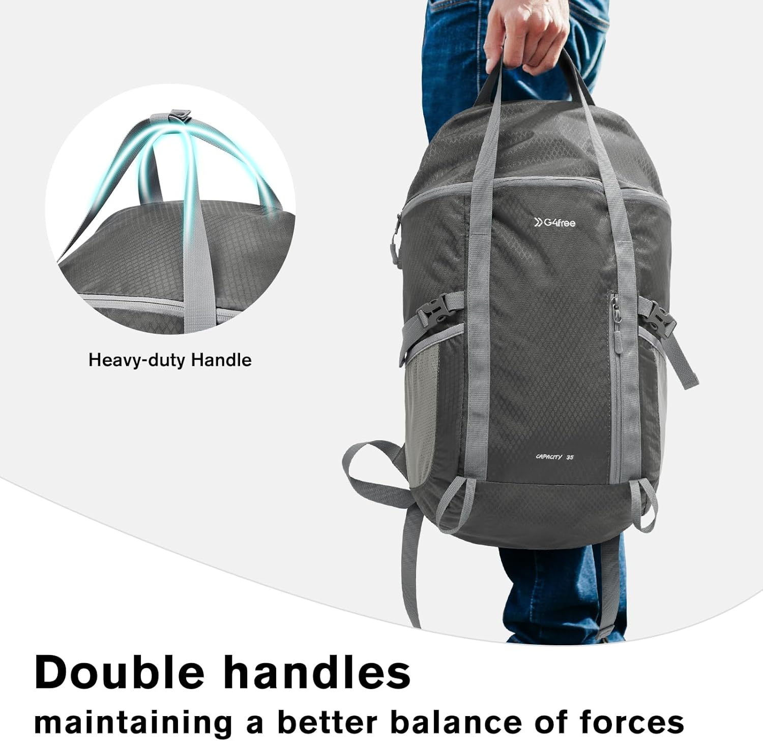 G4Free - G4Free 35L Waterproof Travel Hiking Backpack -TN24B438A