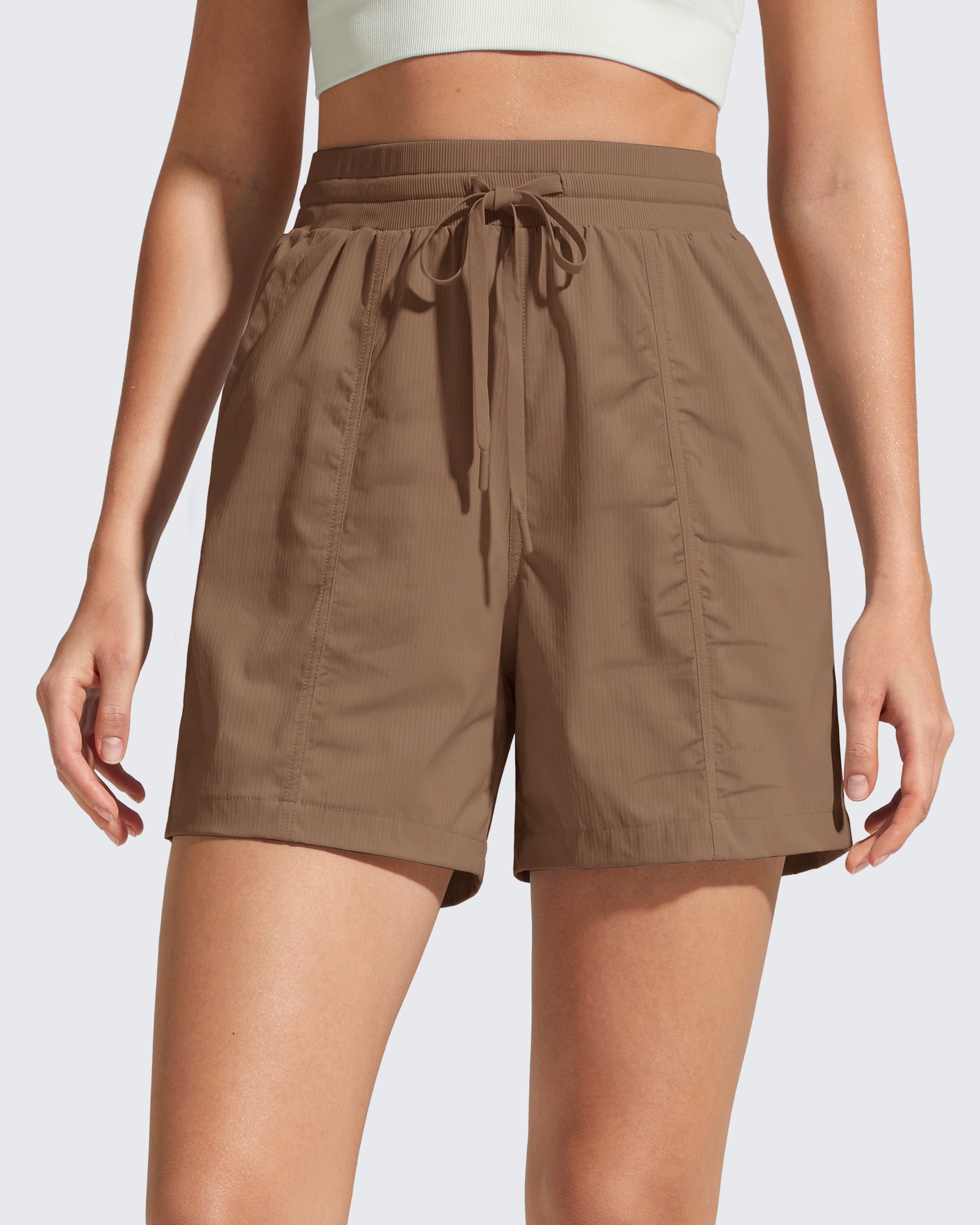 G4Free - G4Free 4" High Waisted Casual Shorts with Pockets -GF26E847A001A-S