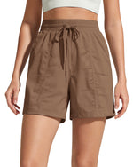 G4Free - G4Free 4" High Waisted Casual Shorts with Pockets -GF26E847A001A-S