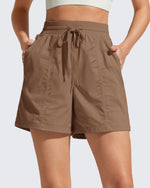 G4Free - G4Free 4" High Waisted Casual Shorts with Pockets -GF26E847A001A-S