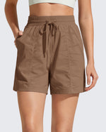 G4Free - G4Free 4" High Waisted Casual Shorts with Pockets -GF26E847A001A-S