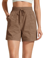 G4Free - G4Free 4" High Waisted Casual Shorts with Pockets -GF26E847A001A-S