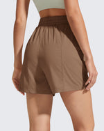 G4Free - G4Free 4" High Waisted Casual Shorts with Pockets -GF26E847A001A-S