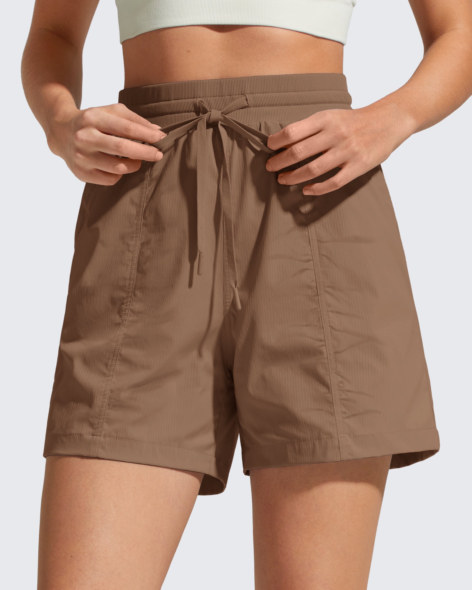 G4Free - G4Free 4" High Waisted Casual Shorts with Pockets -GF26E847A001A-S