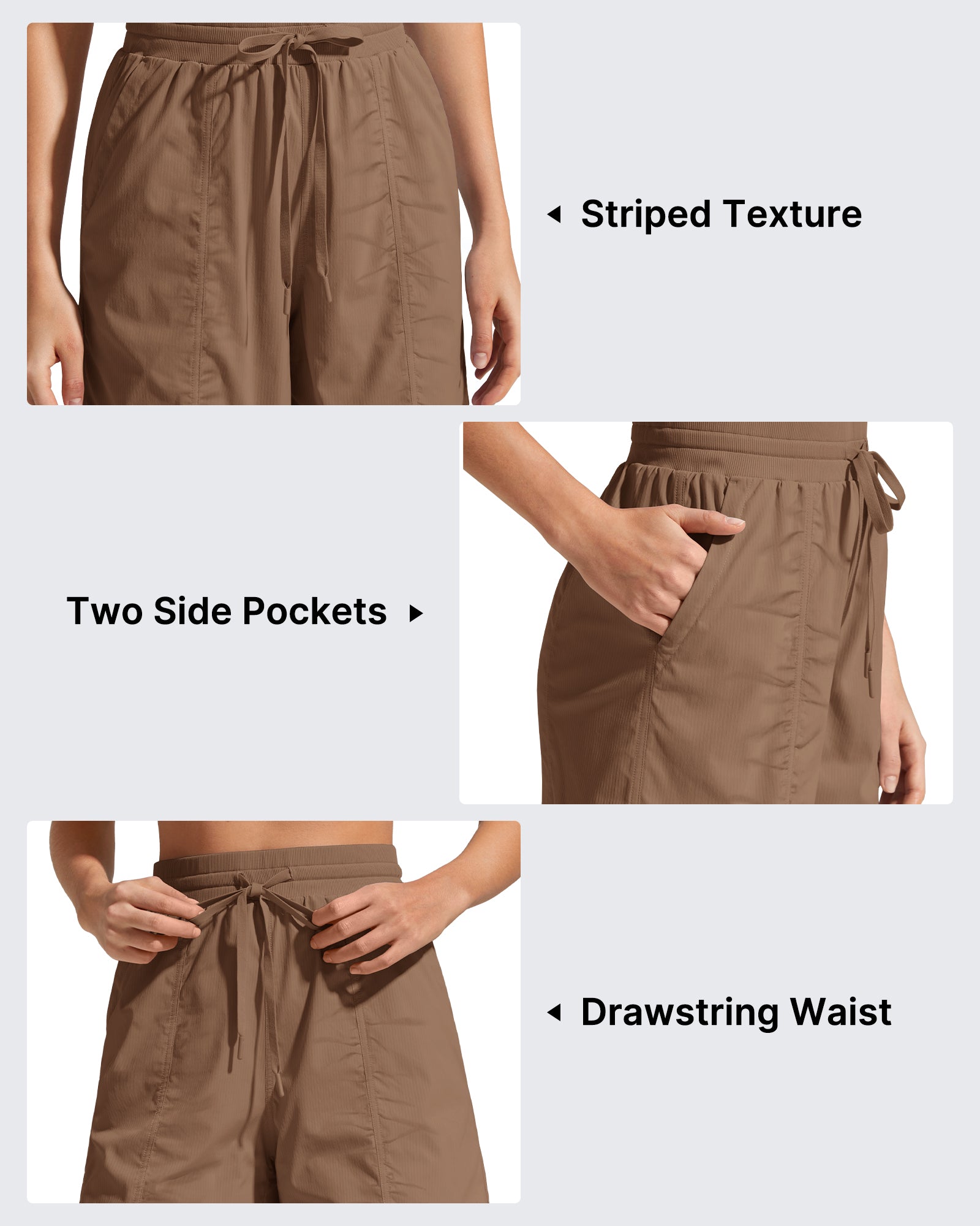 G4Free - G4Free 4" High Waisted Casual Shorts with Pockets -GF26E847A001A-S