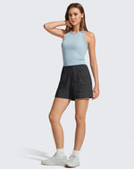 G4Free - G4Free 4" High Waisted Casual Shorts with Pockets -GF26E847A001A-S
