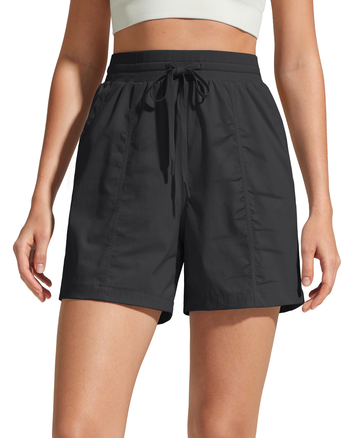 G4Free - G4Free 4" High Waisted Casual Shorts with Pockets -GF26E847A001A-S