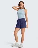 G4Free - G4Free 4" High Waisted Casual Shorts with Pockets -GF26E847A001A-S-GF26E847A001B-M-GF26E847A001C-L-GF26E847A001D-XL-GF26E847A001E-XXL