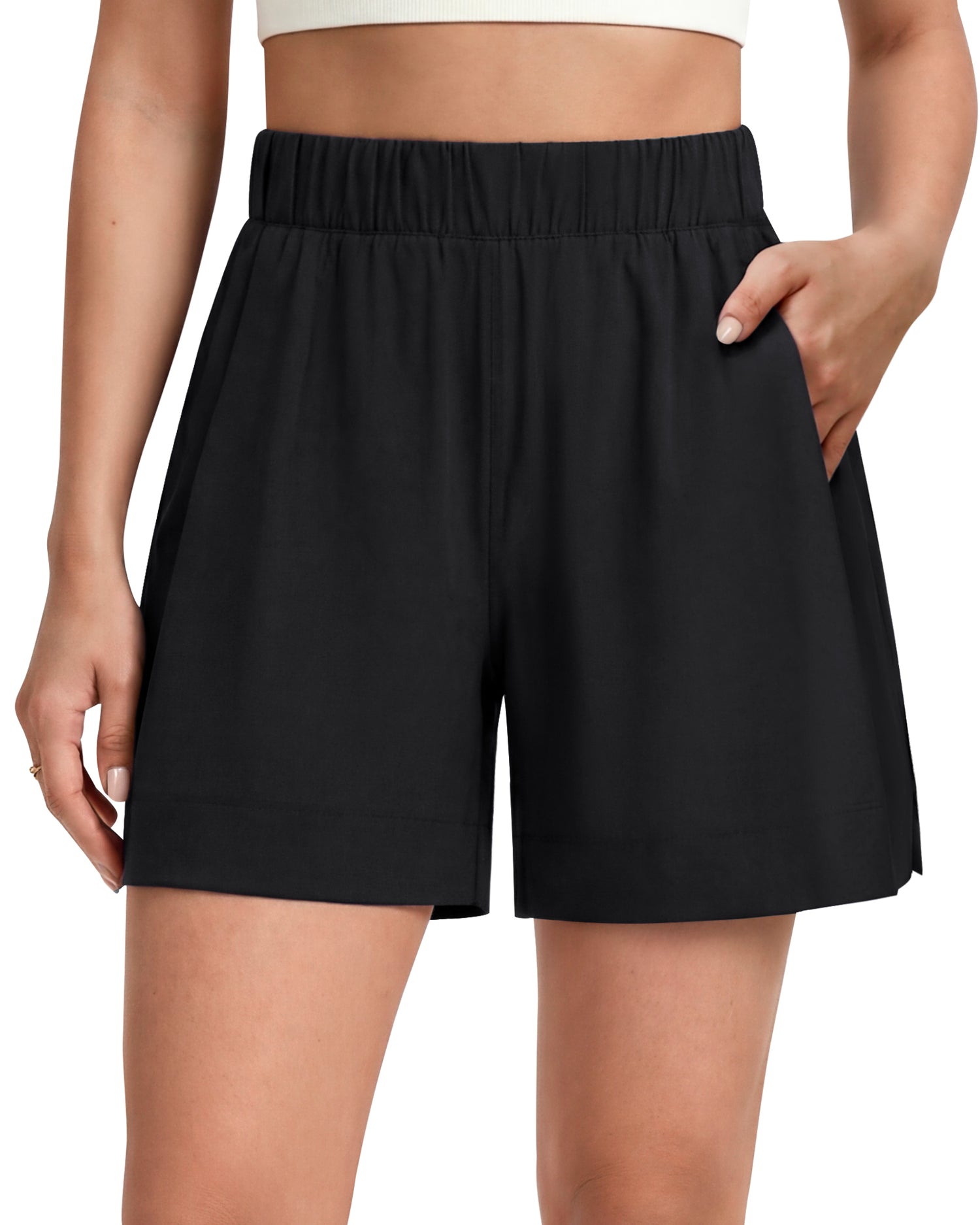 G4Free - G4Free 4" Water Resistant Side Slit Casual Shorts with Pockets -GF26E996A001A-S