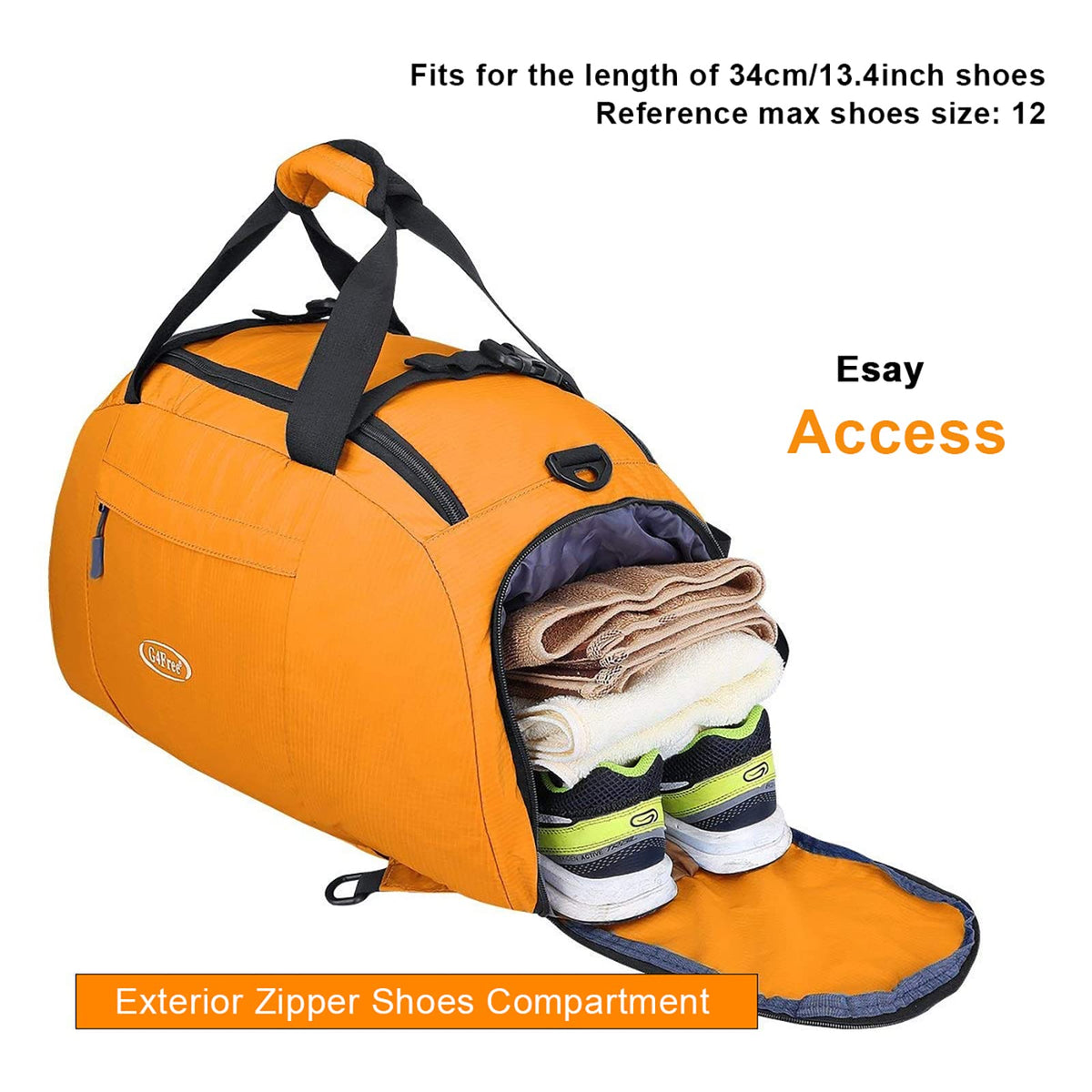 G4Free - G4Free 40L 3-Way Duffle Bag Backpack Gym Bag -D01V084A