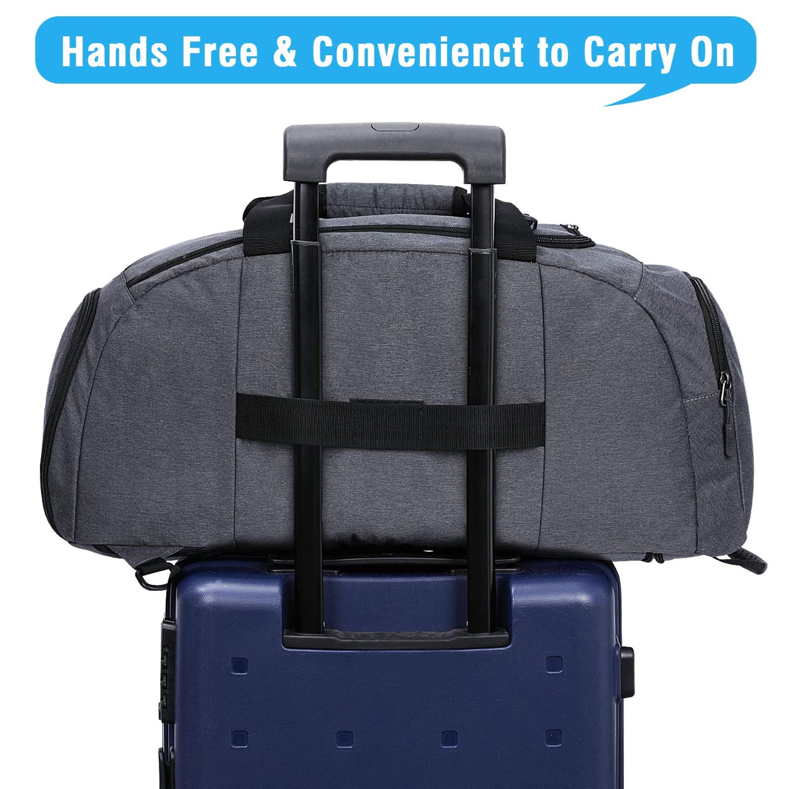 G4Free - G4Free 40L 3-Way Duffle Bag Backpack Gym Bag -D01V084A