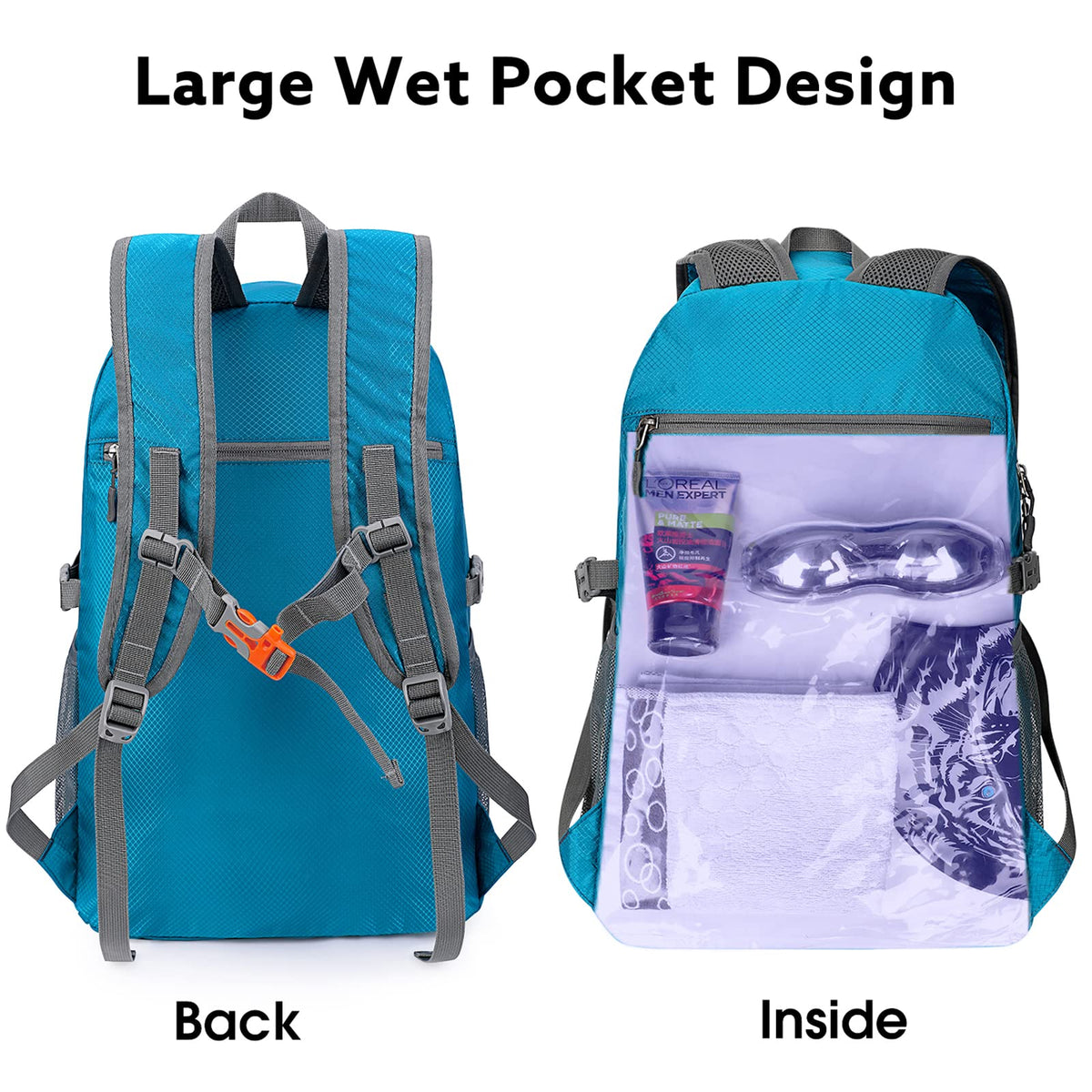 G4Free - G4Free 40L Lightweight Packable Hiking Backpack -D02V707A