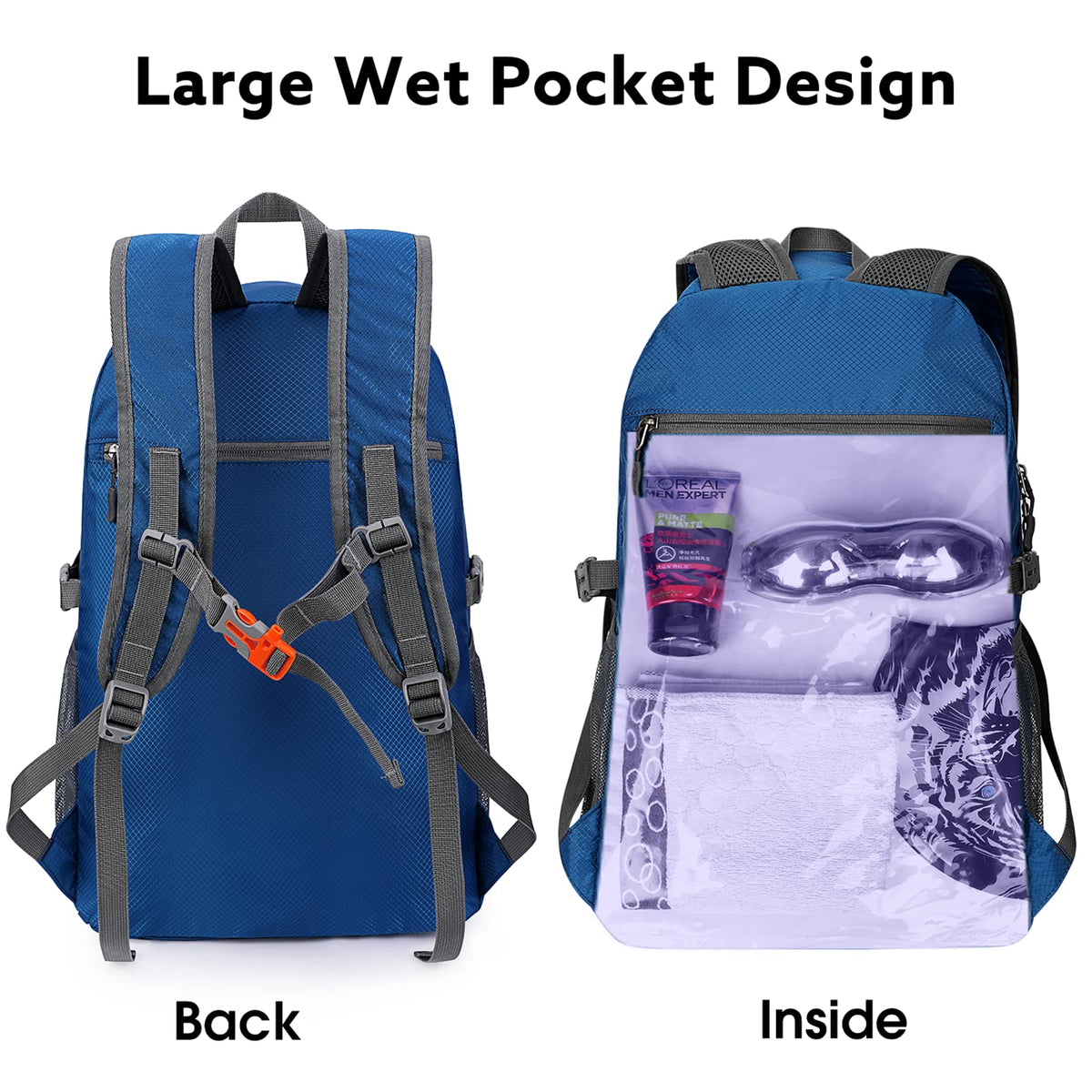 G4Free - G4Free 40L Lightweight Packable Hiking Backpack -D02V707A