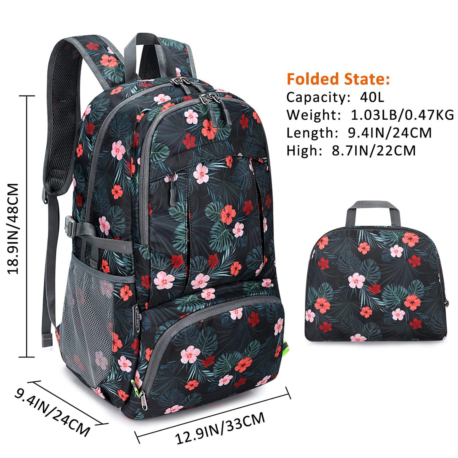 G4Free - G4Free 40L Lightweight Packable Hiking Backpack -D02V707A