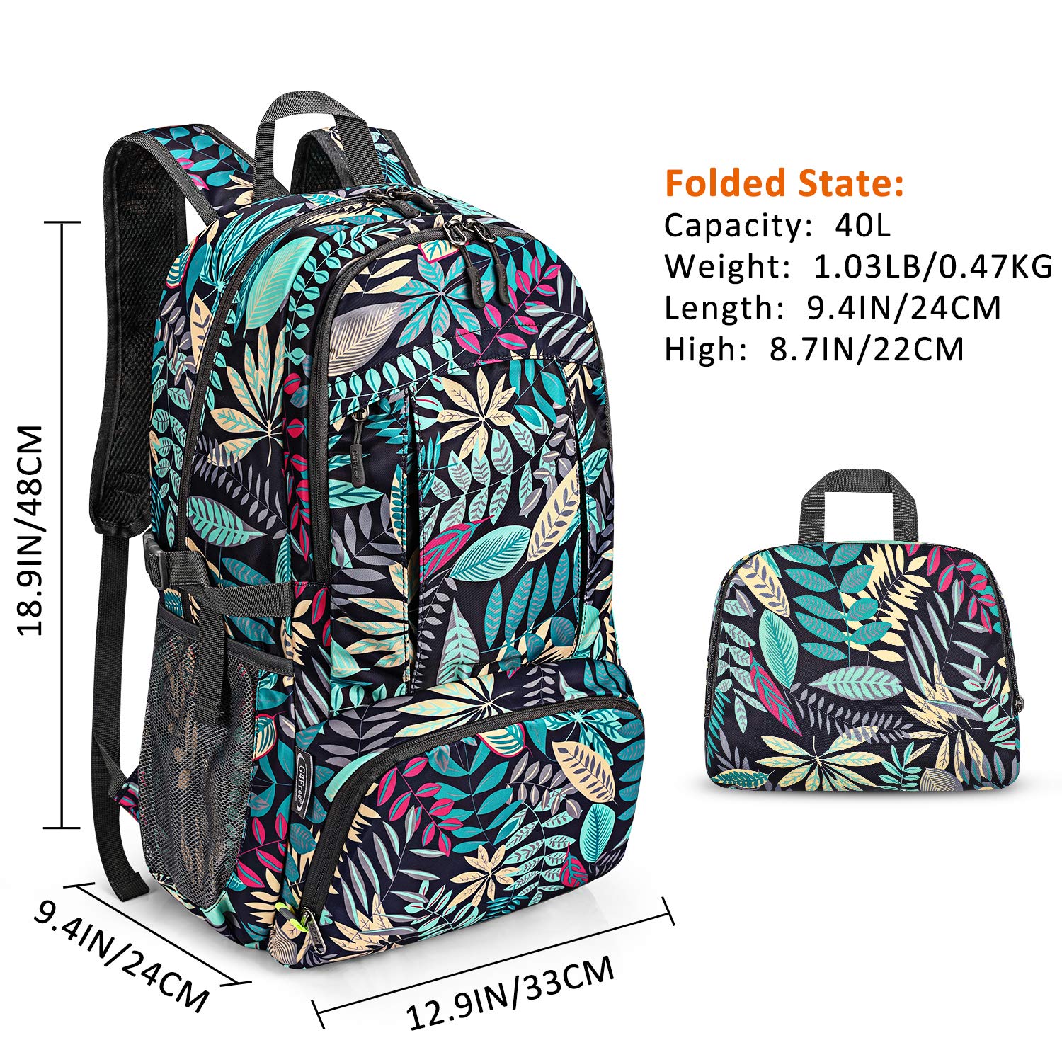 G4Free - G4Free 40L Lightweight Packable Hiking Backpack -D02V707A