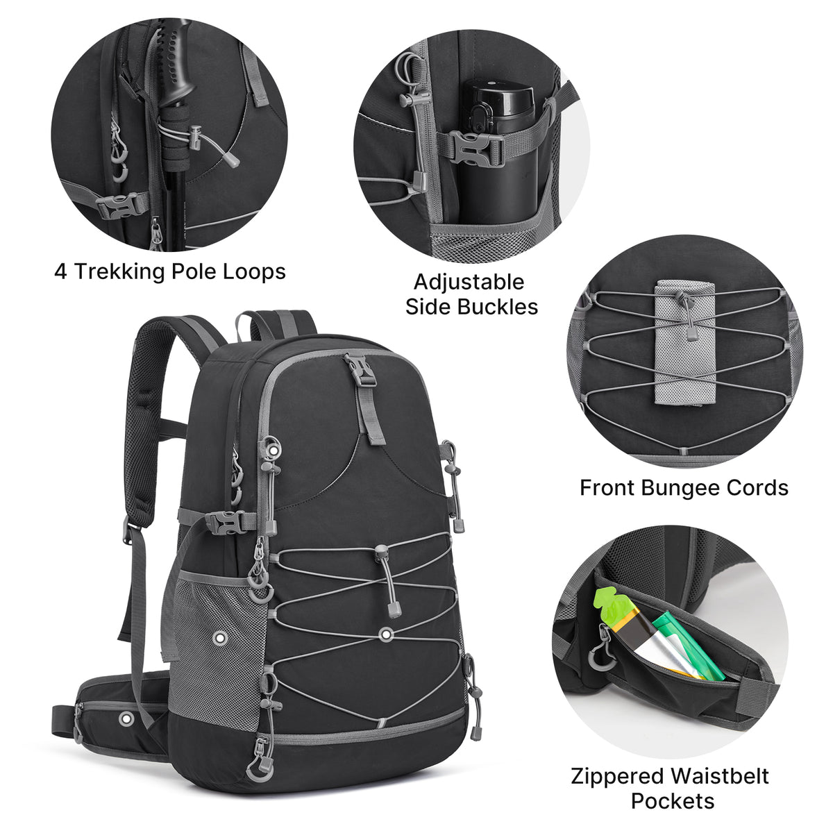 G4Free - G4Free 40L Lightweight Travel Backpack with Rain Cover -TN26B623A