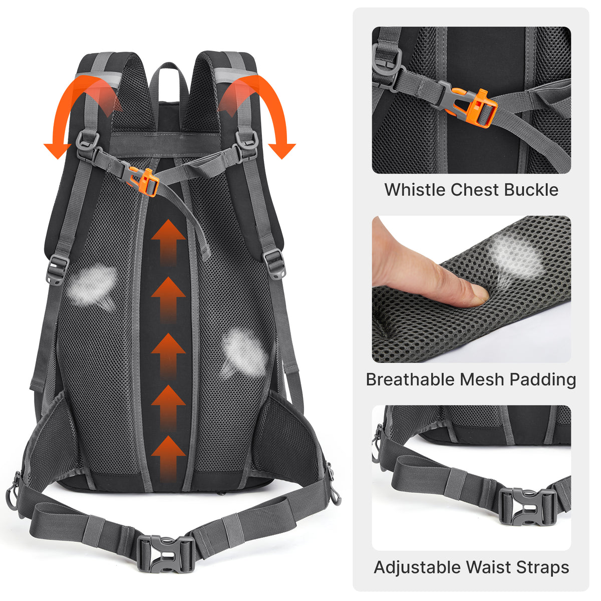 G4Free - G4Free 40L Lightweight Travel Backpack with Rain Cover -TN26B623A