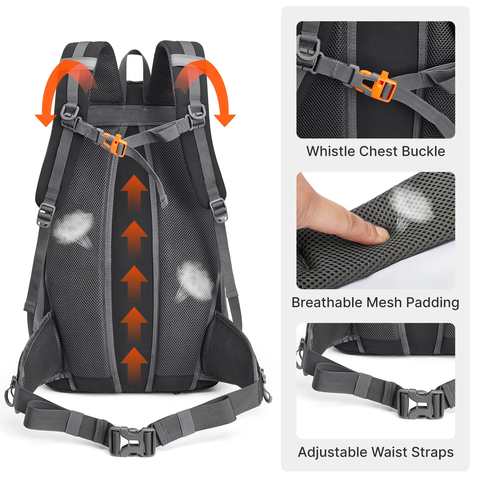 G4Free - G4Free 40L Lightweight Travel Backpack with Rain Cover -TN26B623A
