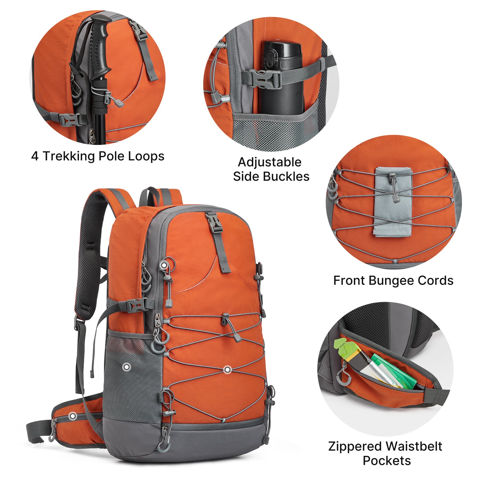G4Free - G4Free 40L Lightweight Travel Backpack with Rain Cover -TN26B623A