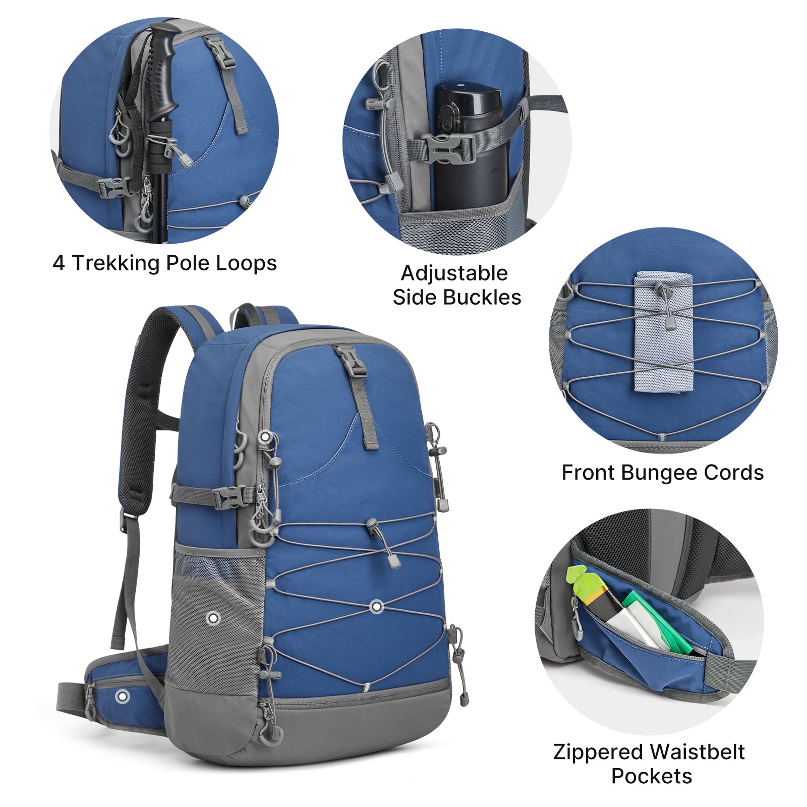 G4Free - G4Free 40L Lightweight Travel Backpack with Rain Cover -TN26B623A