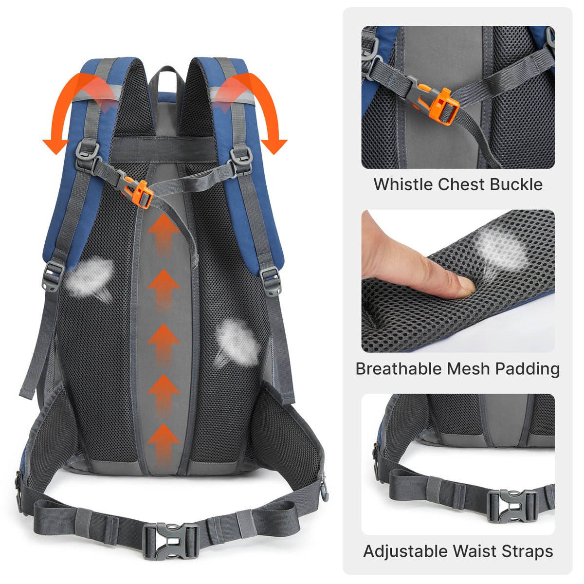 G4Free - G4Free 40L Lightweight Travel Backpack with Rain Cover -TN26B623A