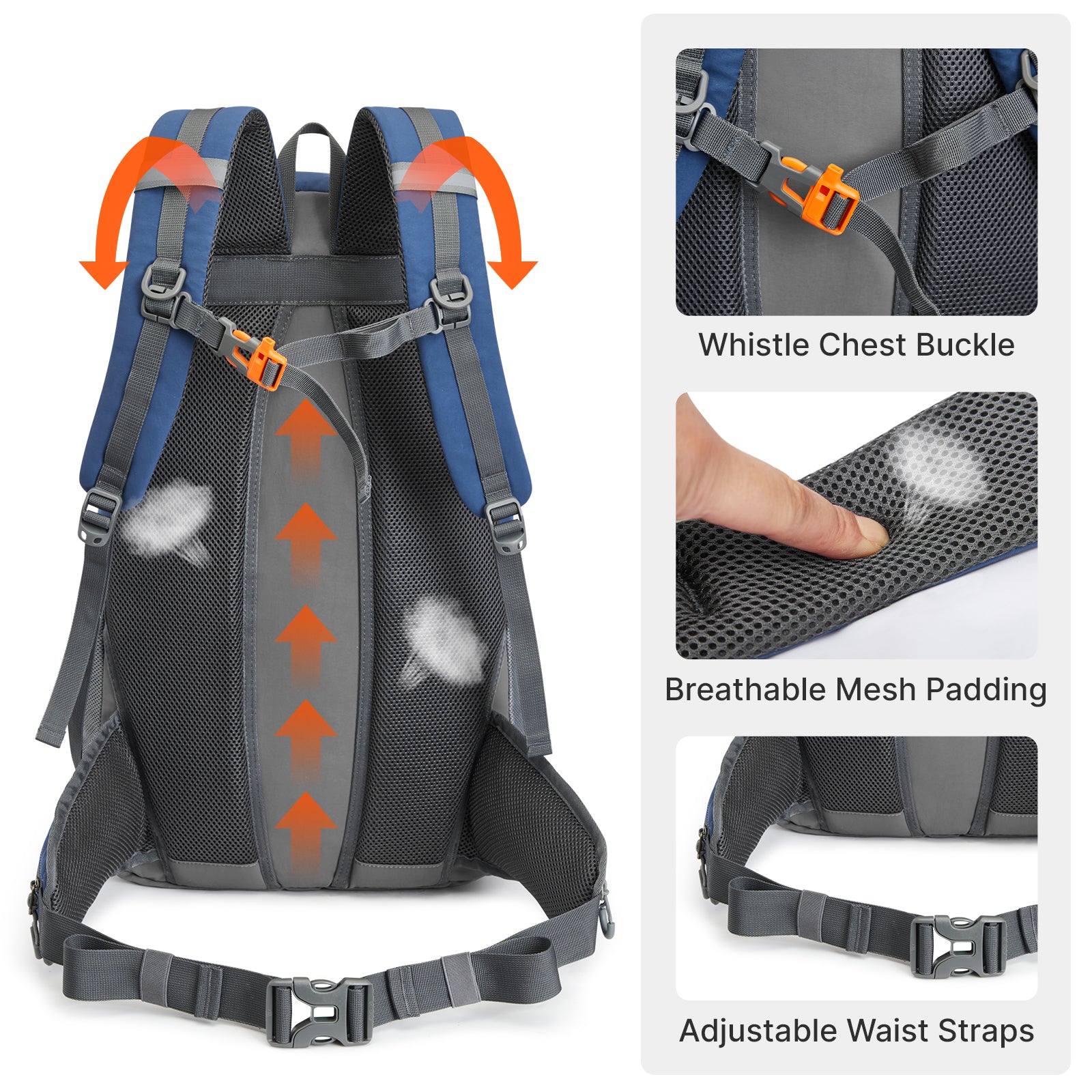 G4Free - G4Free 40L Lightweight Travel Backpack with Rain Cover -TN26B623A