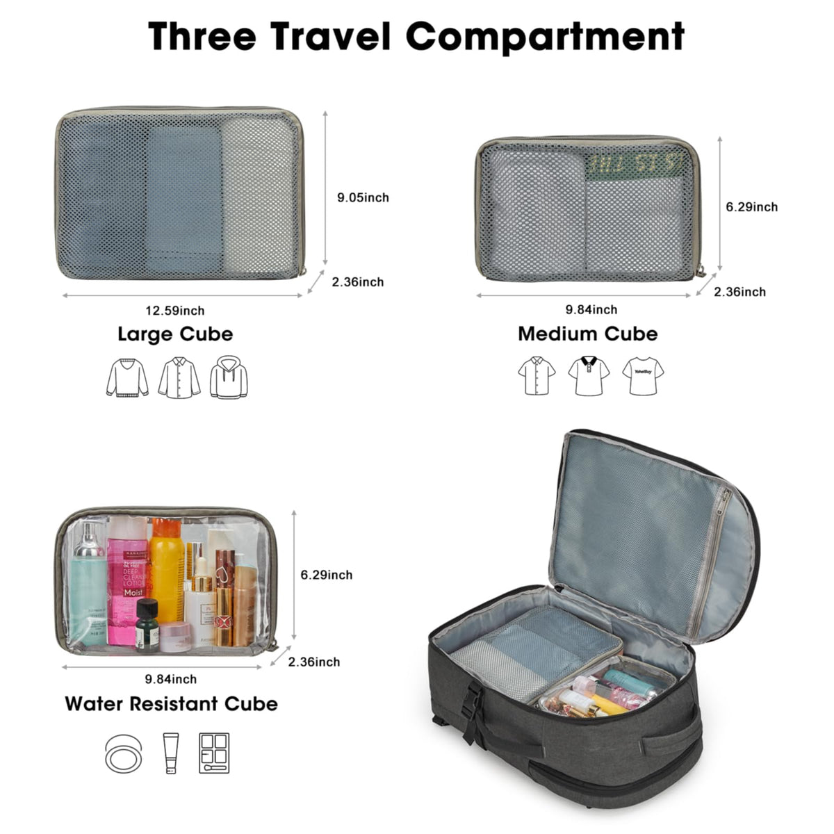 G4Free - G4Free 40l Carry On Waterproof  Travel Backpack For Women Men -TN23B188A