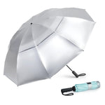 G4Free - G4Free 42/46/54/62 Inch 10 Ribs Windproof for Rain Double Canopy Auto Umbrella -GI24A334C