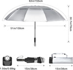 G4Free - G4Free 42/46/54/62 Inch 10 Ribs Windproof for Rain Double Canopy Auto Umbrella -NT24A453F