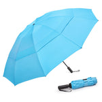 G4Free - G4Free 42/46/54/62 Inch 10 Ribs Windproof for Rain Double Canopy Auto Umbrella -NT24A453F