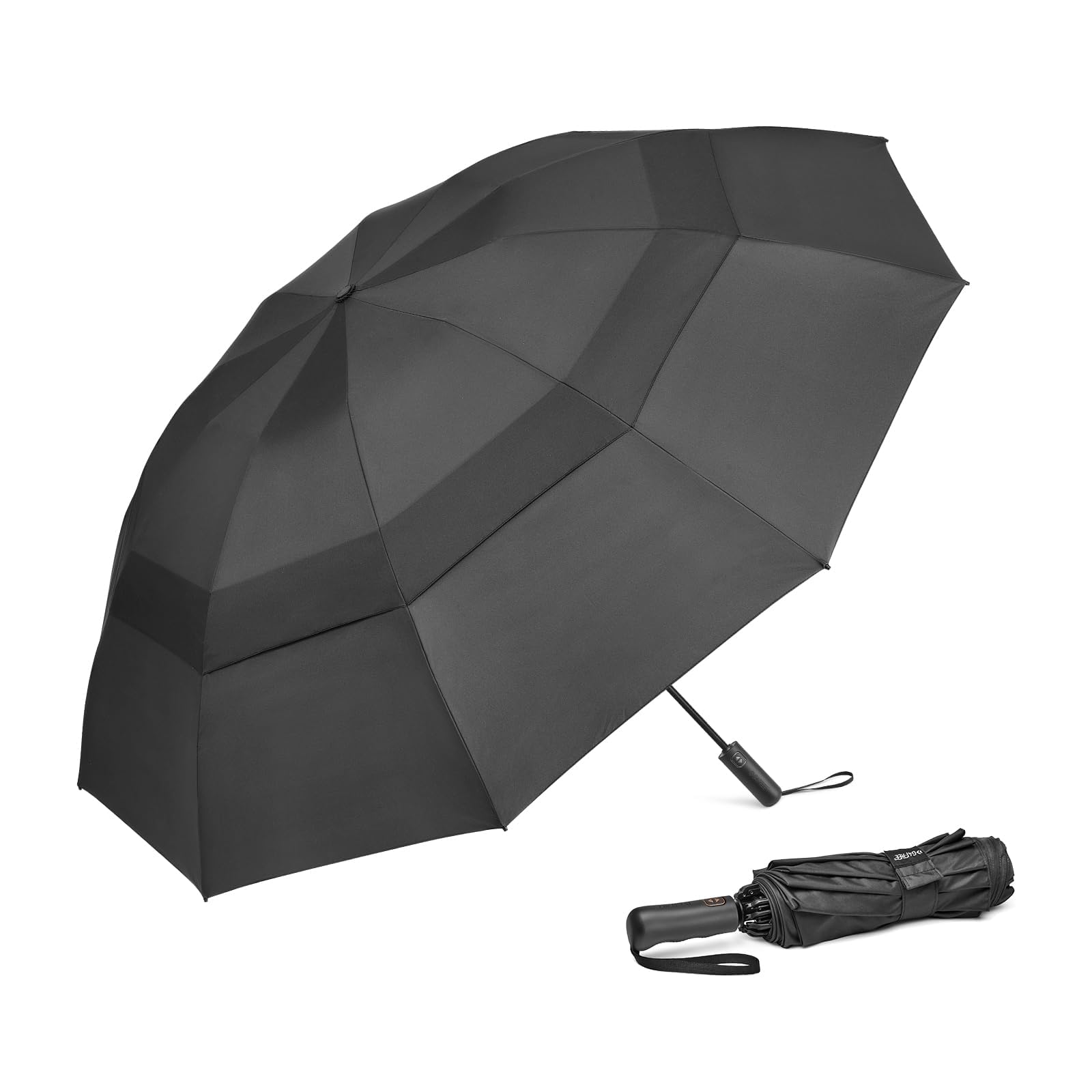 G4Free - G4Free 42/46/54/62 Inch 10 Ribs Windproof for Rain Double Canopy Auto Umbrella -NT24A453F