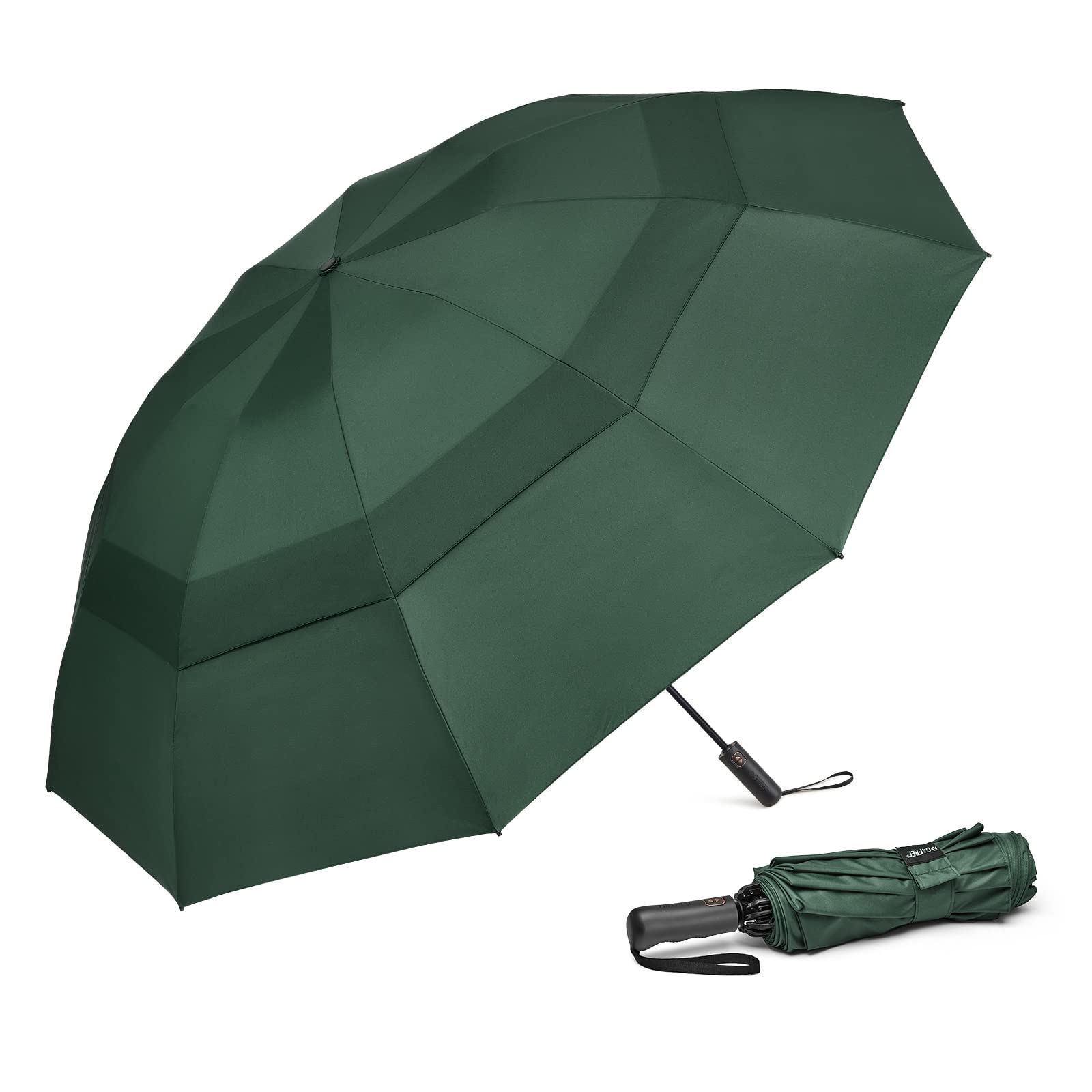 G4Free - G4Free 42/46/54/62 Inch 10 Ribs Windproof for Rain Double Canopy Auto Umbrella -NT24A453F