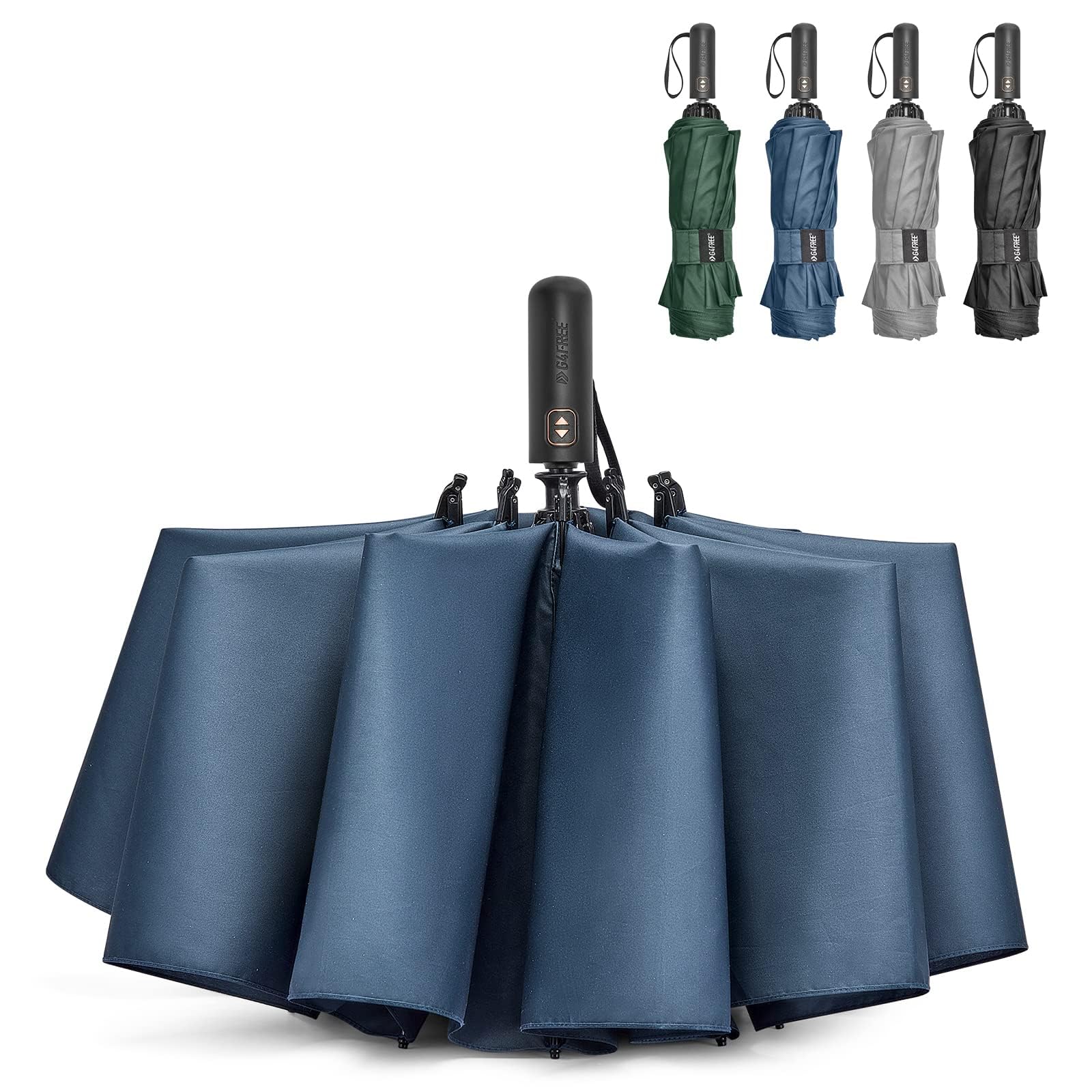 G4Free - G4Free 42/46/54/62 Inch 10 Ribs Windproof for Rain Double Canopy Auto Umbrella -TN22A110B