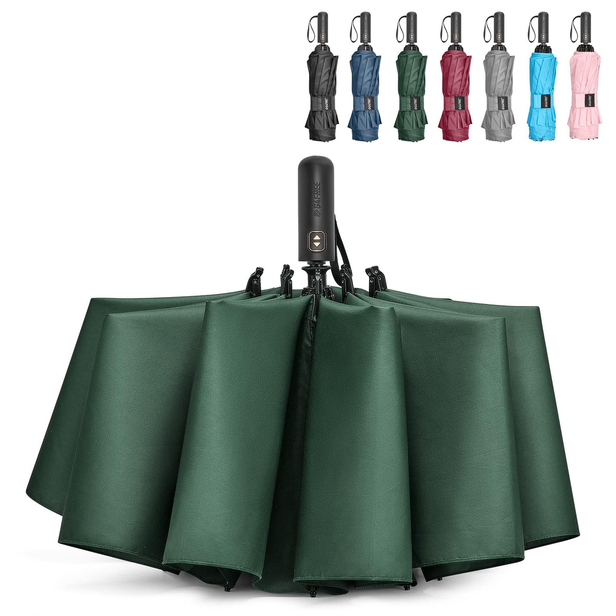 G4Free - G4Free 42/46/54/62 Inch 10 Ribs Windproof for Rain Double Canopy Auto Umbrella -TN23A229C