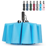 G4Free - G4Free 42/46/54/62 Inch 10 Ribs Windproof for Rain Double Canopy Auto Umbrella -TN23A229F