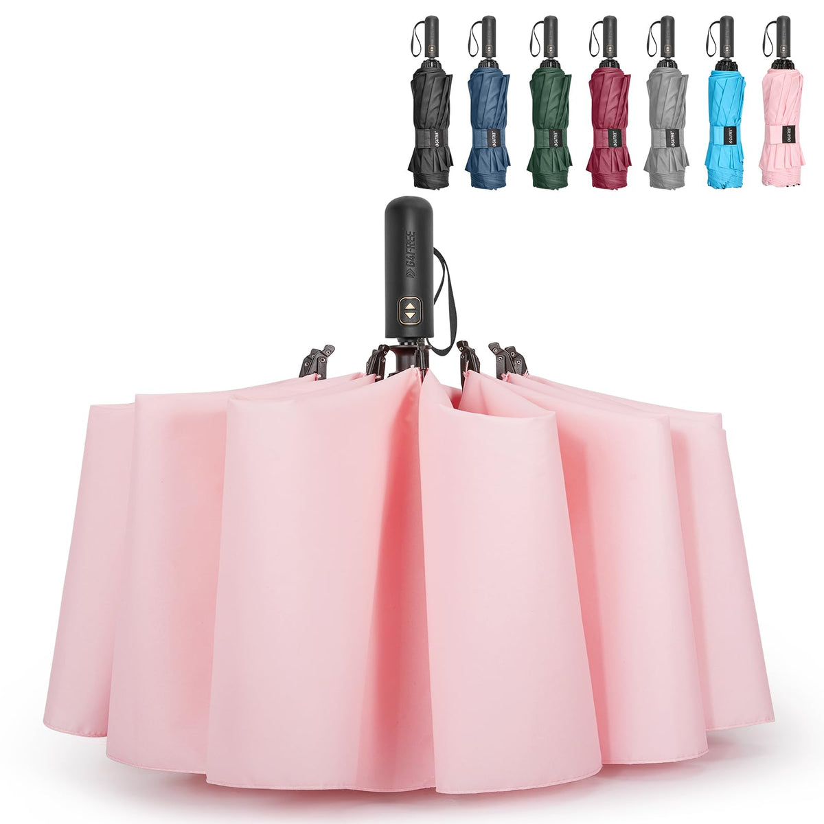 G4Free - G4Free 42/46/54/62 Inch 10 Ribs Windproof for Rain Double Canopy Auto Umbrella -TN23A229G