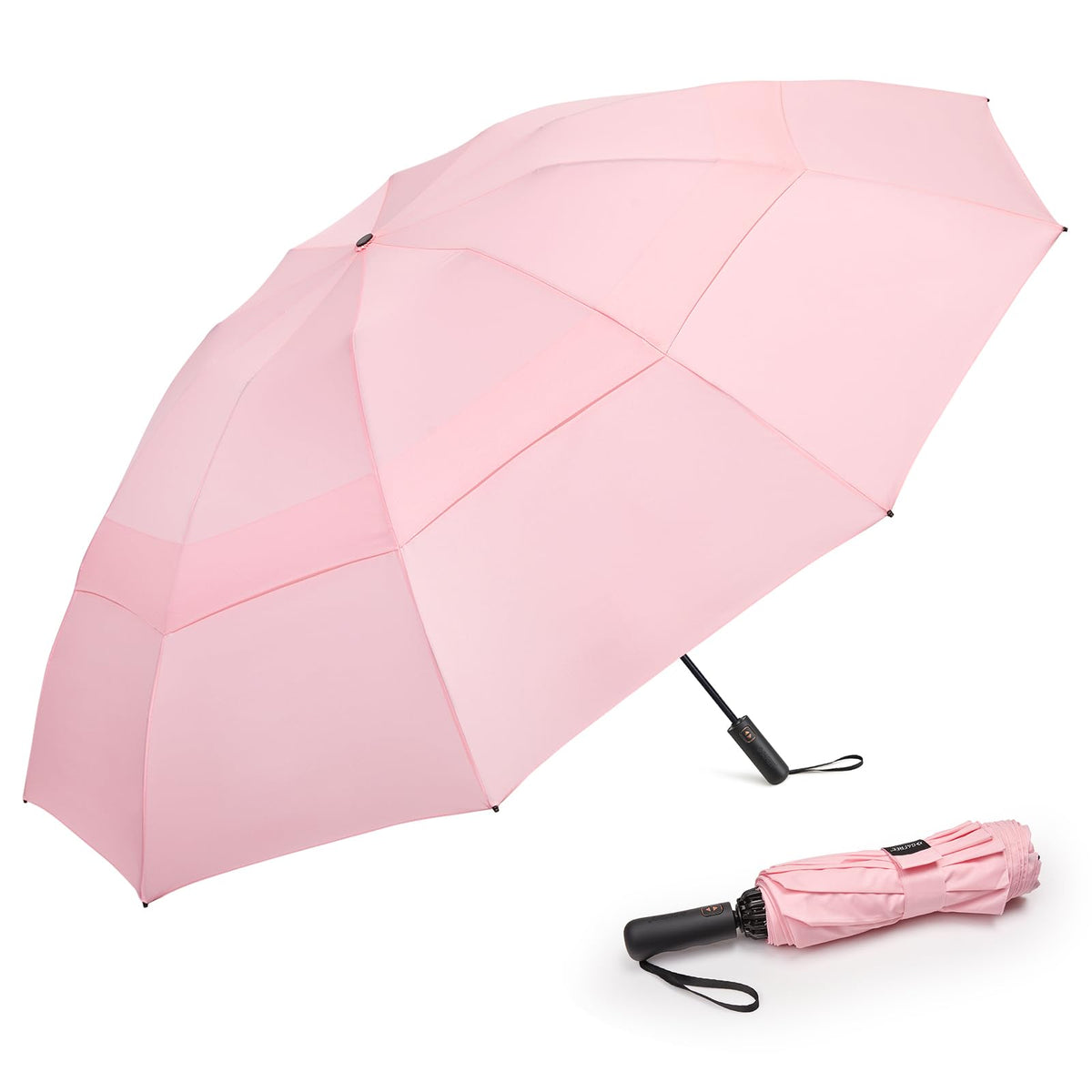 G4Free - G4Free 42/46/54/62 Inch 10 Ribs Windproof for Rain Double Canopy Auto Umbrella -TN23A230G