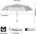 G4Free - G4Free 42Inch UPF 50+ UV Protection Wooden Handle Travel Umbrella -NT22A148I