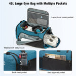 G4Free - G4Free 45L 3-Way Duffle Backpack with Wet Pocket & Shoes Compartment -TN22B071A