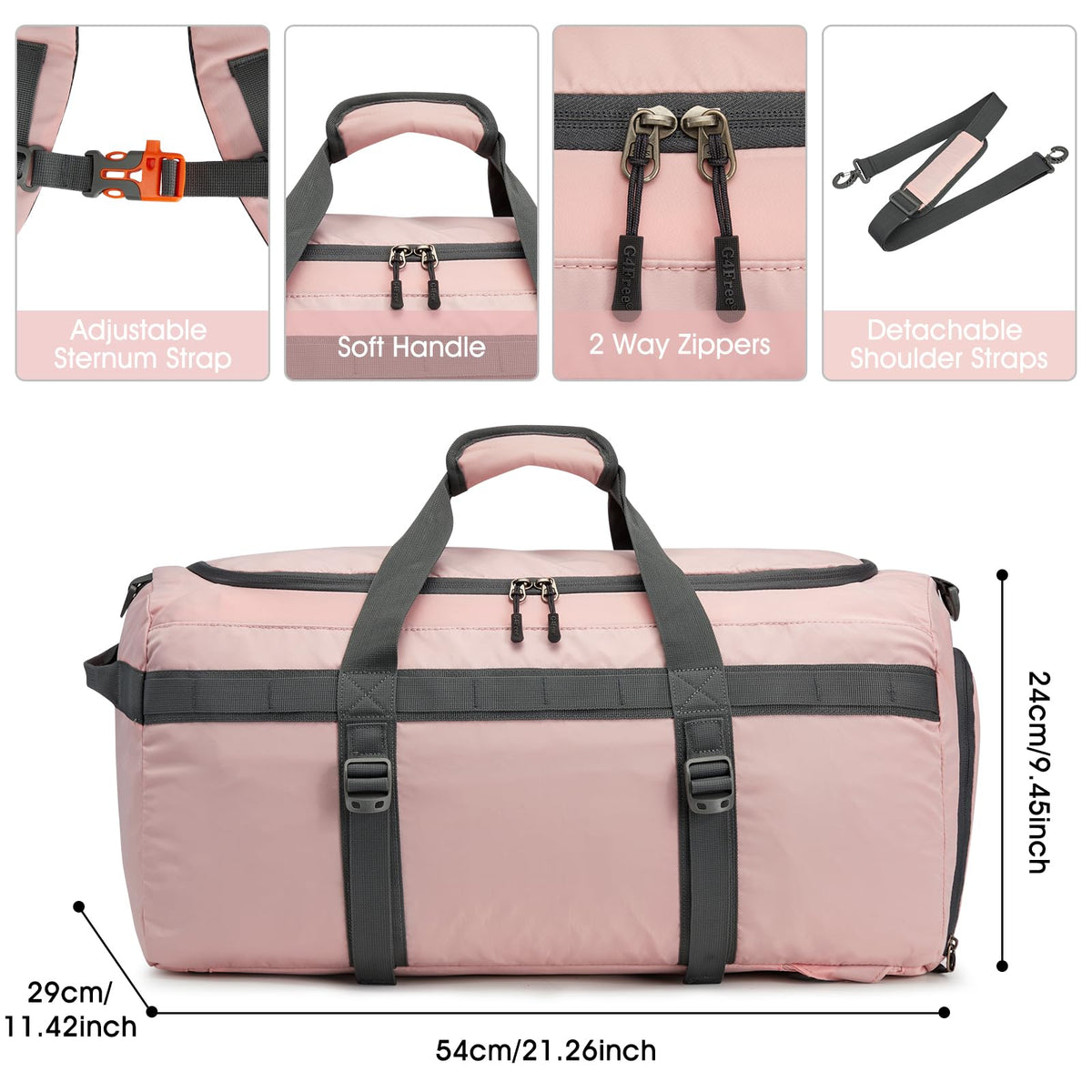 G4Free - G4Free 45L Duffle Gym Bag for Women Men -TN23B209C