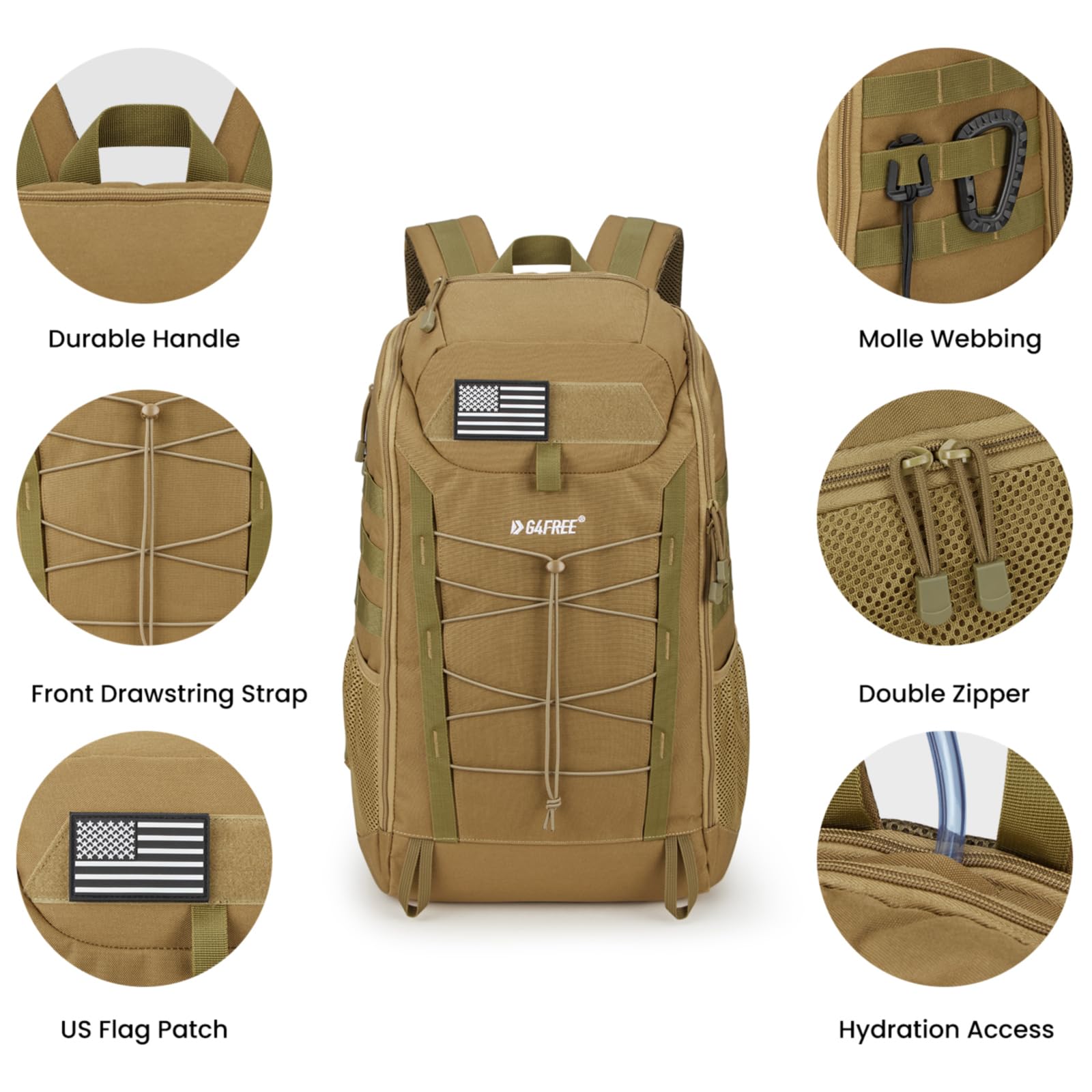 G4Free - G4Free 45L Military Tactical Backpack 3 Day Survival Molle Pack -TN23B193A