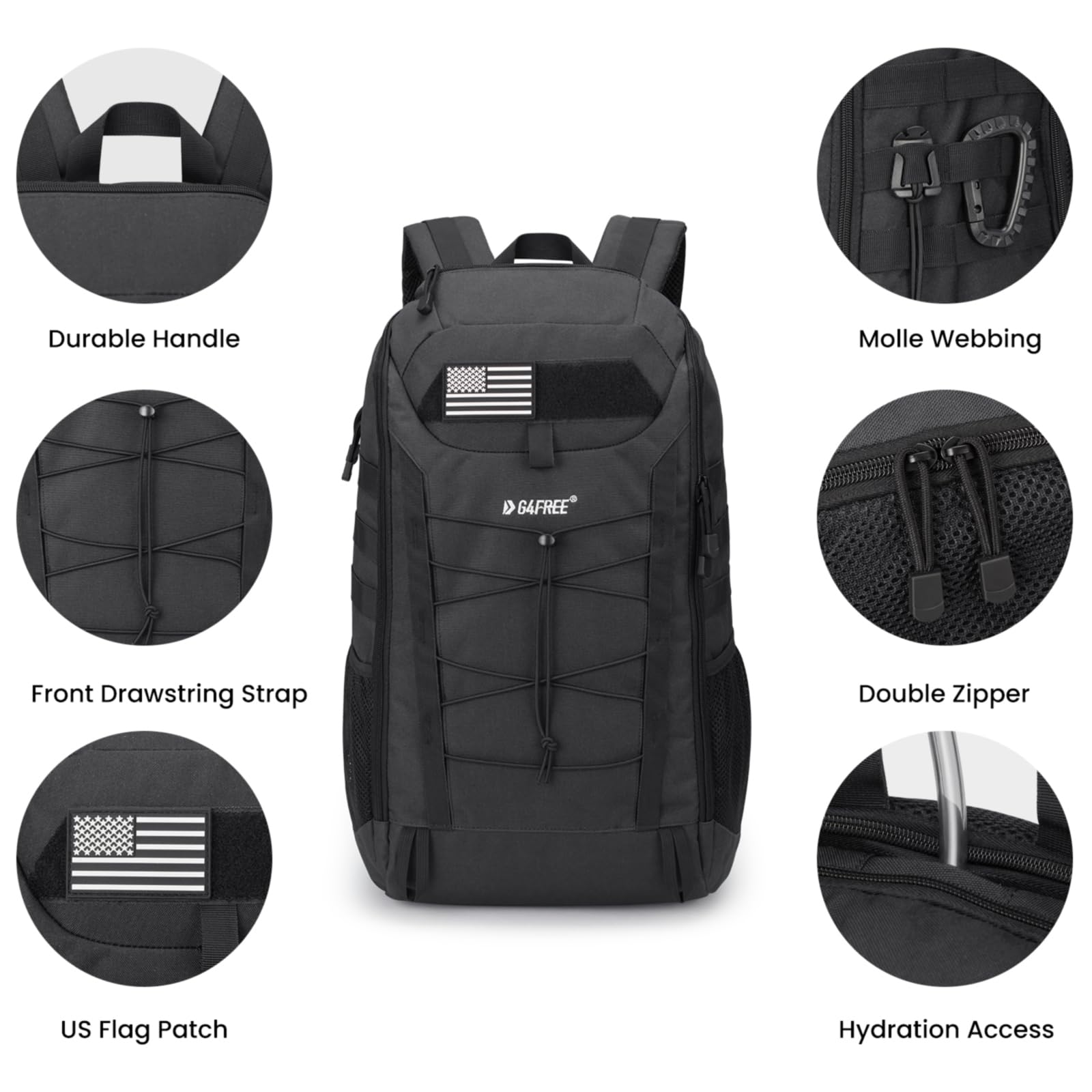 G4Free - G4Free 45L Military Tactical Backpack 3 Day Survival Molle Pack -TN23B193A
