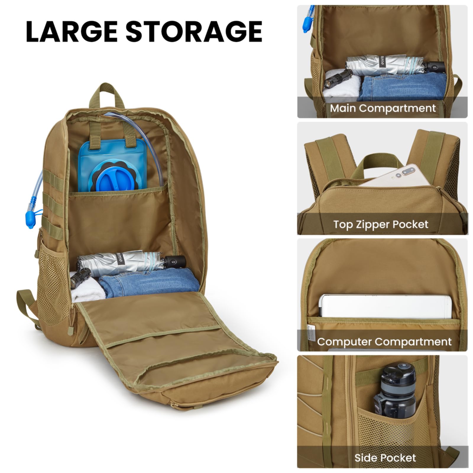 G4Free - G4Free 45L Military Tactical Backpack 3 Day Survival Molle Pack -TN23B193A
