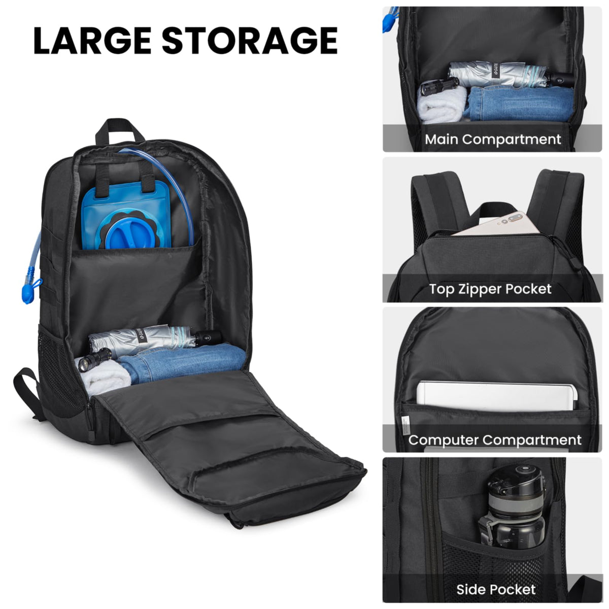 G4Free - G4Free 45L Military Tactical Backpack 3 Day Survival Molle Pack -TN23B193A