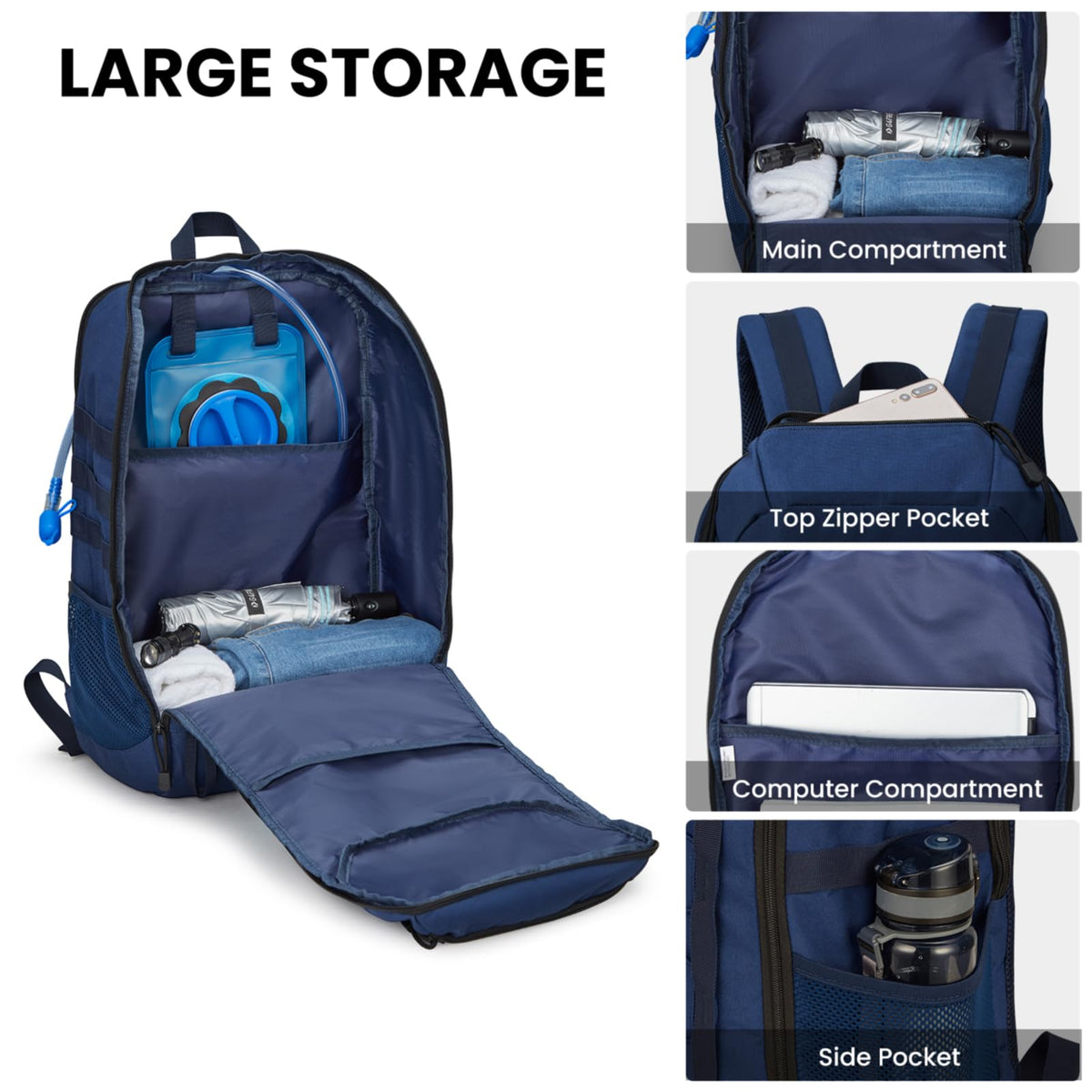 G4Free - G4Free 45L Military Tactical Backpack 3 Day Survival Molle Pack -TN23B193A