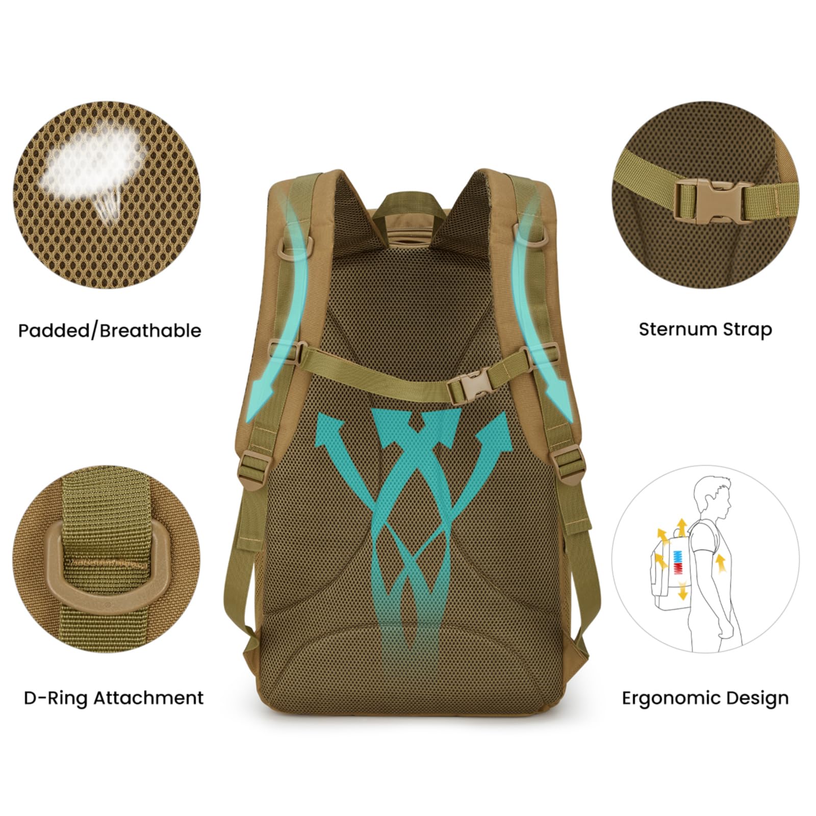 G4Free - G4Free 45L Military Tactical Backpack 3 Day Survival Molle Pack -TN23B193A