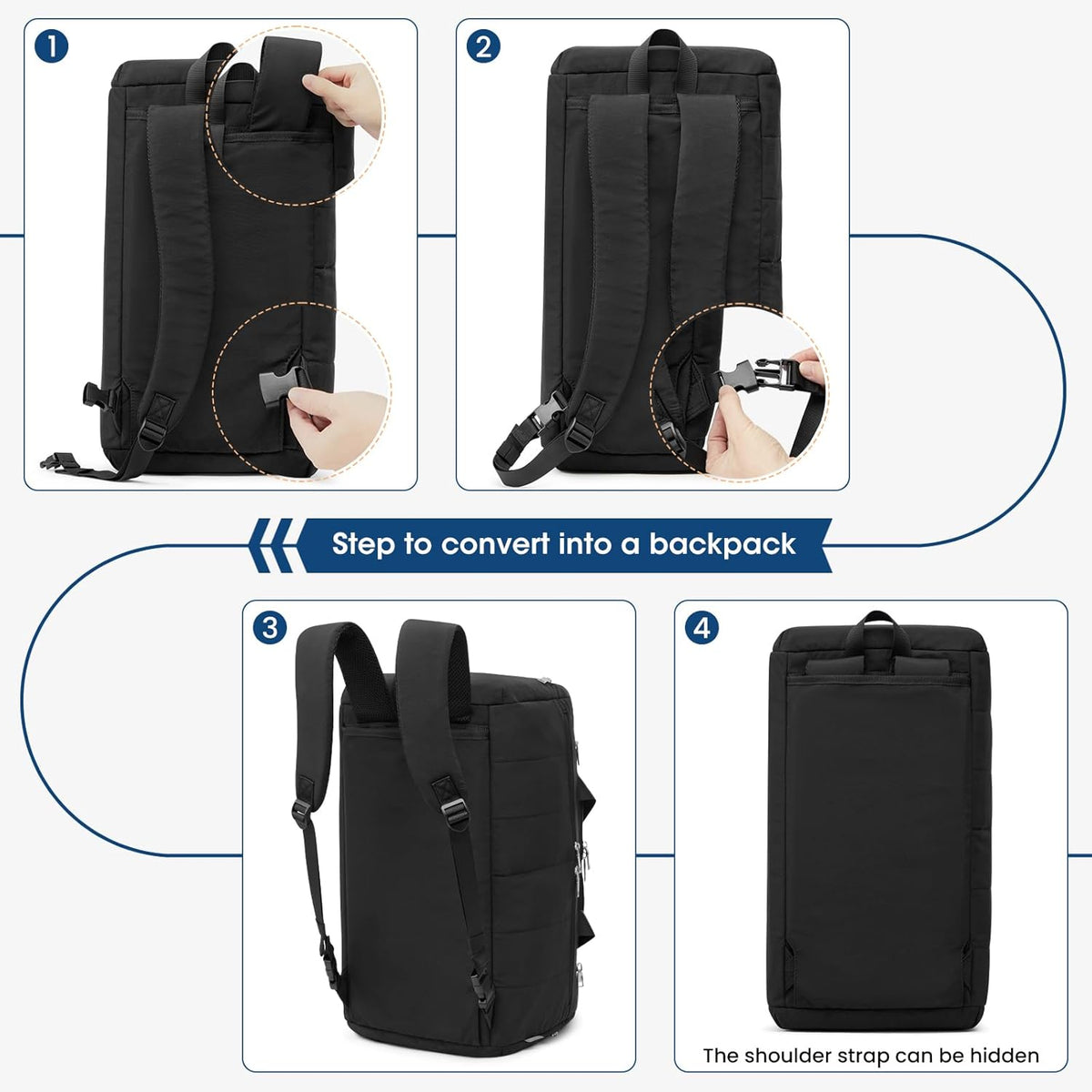 G4Free - G4Free 45L Travel Duffle Bag 3 in 1 Duffel Bags with Shoes Compartment -TN25B573A