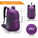 G4Free - G4Free 45L Waterproof Hiking Travel Backpack with Rain Cover -D02V648A
