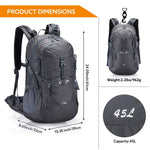 G4Free - G4Free 45L Waterproof Hiking Travel Backpack with Rain Cover -D02V648A